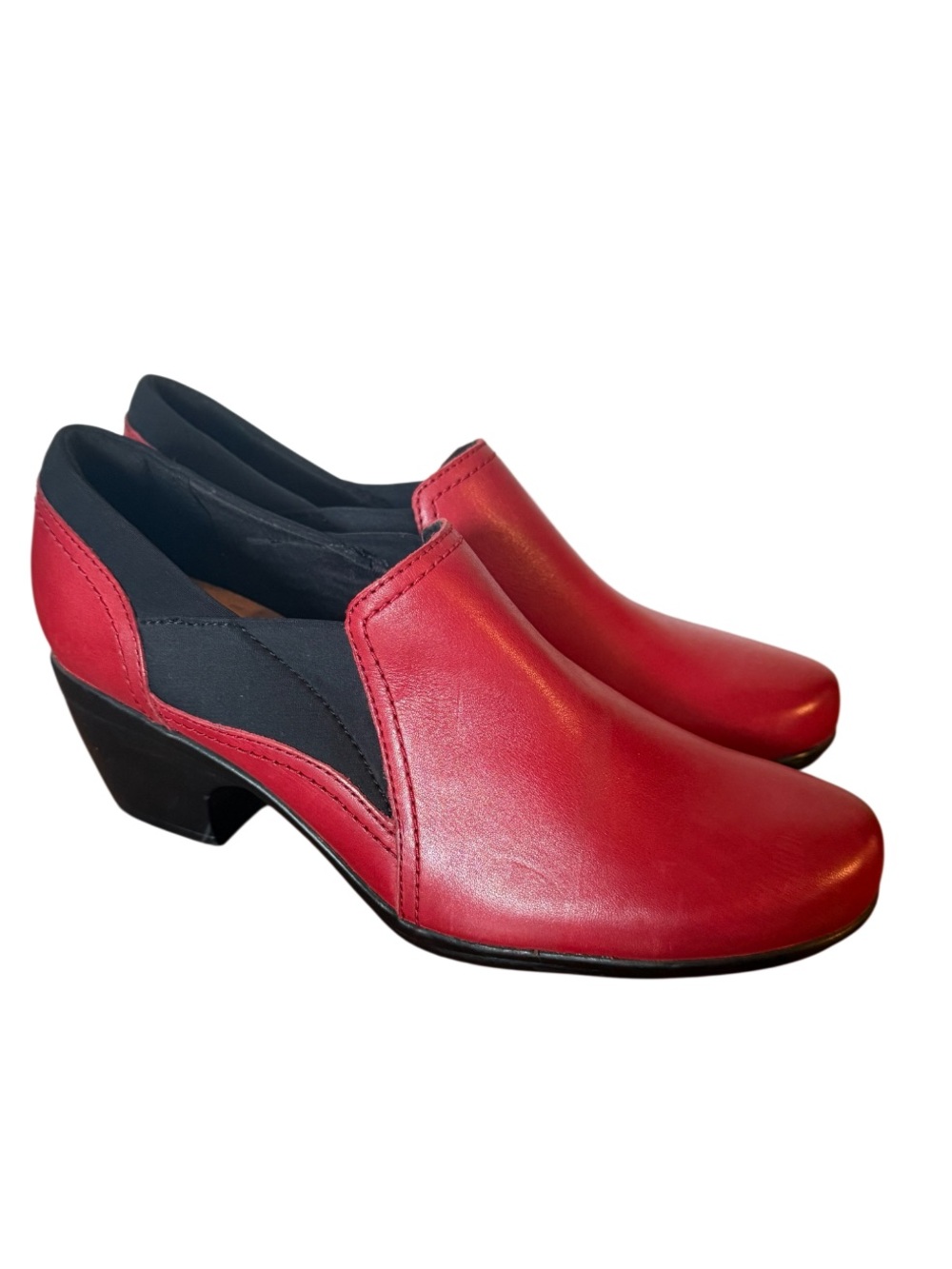 Clark’s Collection Emily Amelia Red Slip-On Leather Shoes-Size 6.5 NWOT